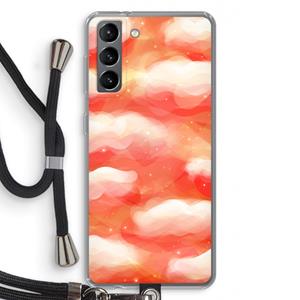 CaseCompany Lichte Wolken: Samsung Galaxy S21 Transparant Hoesje met koord