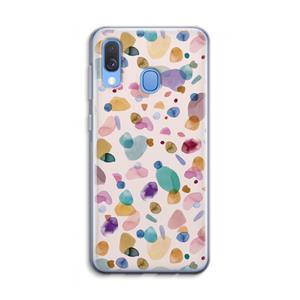 CaseCompany Terrazzo Memphis Pink: Samsung Galaxy A40 Transparant Hoesje
