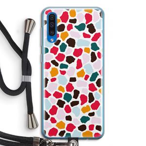 CaseCompany Colored Giraffe: Samsung Galaxy A50 Transparant Hoesje met koord