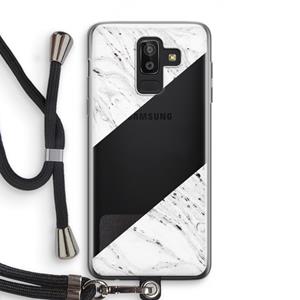 CaseCompany Biggest stripe: Samsung Galaxy J8 (2018) Transparant Hoesje met koord