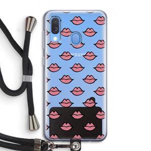 CaseCompany Lipjes: Samsung Galaxy A40 Transparant Hoesje met koord