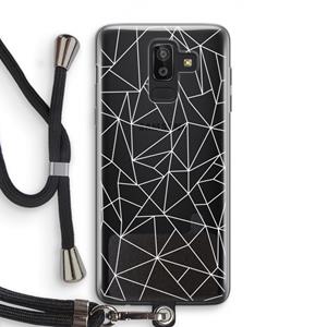 CaseCompany Geometrische lijnen wit: Samsung Galaxy J8 (2018) Transparant Hoesje met koord