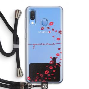 CaseCompany Kusjes: Samsung Galaxy A40 Transparant Hoesje met koord