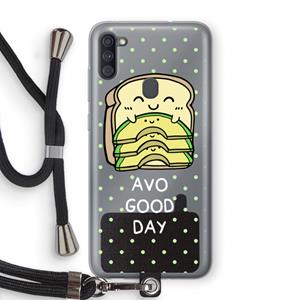 CaseCompany Avo Good Day: Samsung Galaxy A11 Transparant Hoesje met koord