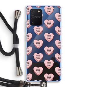 CaseCompany Chicks before dicks: Samsung Galaxy Note 10 Lite Transparant Hoesje met koord