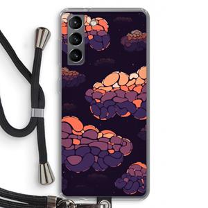 CaseCompany Patroon Wolken: Samsung Galaxy S21 Transparant Hoesje met koord