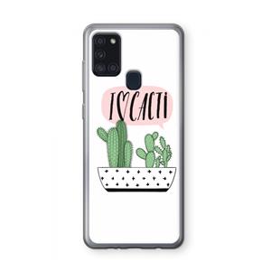CaseCompany I love cacti: Samsung Galaxy A21s Transparant Hoesje