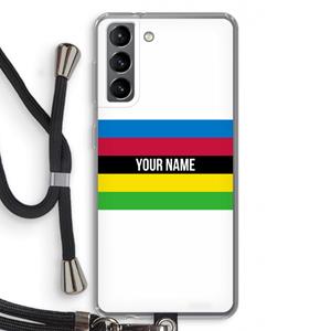 CaseCompany WK Wielrennen: Samsung Galaxy S21 Transparant Hoesje met koord