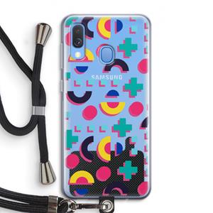 CaseCompany 8-bit N°2: Samsung Galaxy A40 Transparant Hoesje met koord