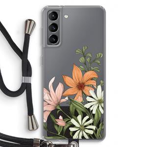 CaseCompany Floral bouquet: Samsung Galaxy S21 Transparant Hoesje met koord