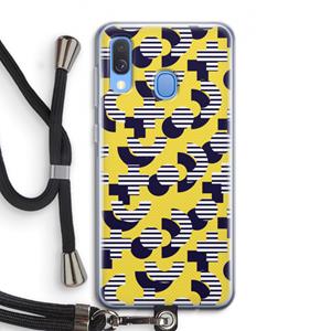 CaseCompany 8-bit N°3: Samsung Galaxy A40 Transparant Hoesje met koord