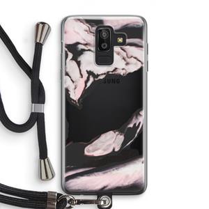 CaseCompany Roze stroom: Samsung Galaxy J8 (2018) Transparant Hoesje met koord
