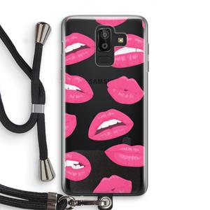 CaseCompany Bite my lip: Samsung Galaxy J8 (2018) Transparant Hoesje met koord
