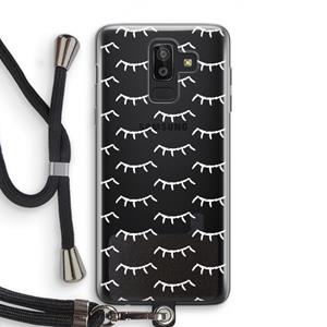 CaseCompany Wimpers: Samsung Galaxy J8 (2018) Transparant Hoesje met koord