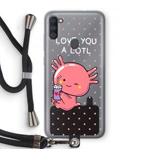 CaseCompany Love You A Lotl: Samsung Galaxy A11 Transparant Hoesje met koord