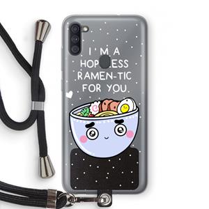 CaseCompany I'm A Hopeless Ramen-Tic For You: Samsung Galaxy A11 Transparant Hoesje met koord