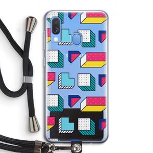 CaseCompany 8-bit N°7: Samsung Galaxy A40 Transparant Hoesje met koord