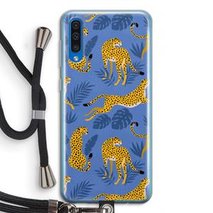 CaseCompany Luipaard: Samsung Galaxy A50 Transparant Hoesje met koord