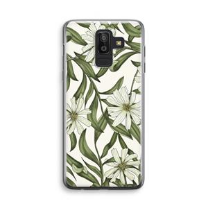 CaseCompany Wit bloemenpatroon: Samsung Galaxy J8 (2018) Transparant Hoesje