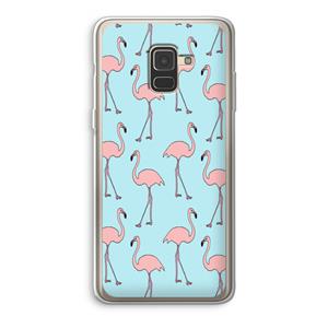 CaseCompany Anything Flamingoes: Samsung Galaxy A8 (2018) Transparant Hoesje