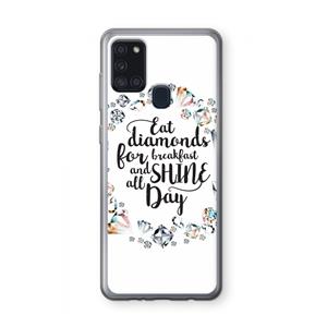 CaseCompany Diamonds: Samsung Galaxy A21s Transparant Hoesje