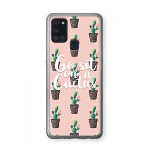 CaseCompany Cactus quote: Samsung Galaxy A21s Transparant Hoesje