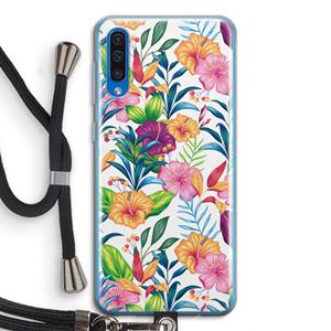CaseCompany Tropisch 2: Samsung Galaxy A50 Transparant Hoesje met koord
