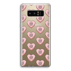 CaseCompany Chicks before dicks: Samsung Galaxy Note 8 Transparant Hoesje