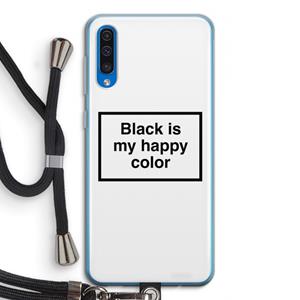 CaseCompany Black is my happy color: Samsung Galaxy A50 Transparant Hoesje met koord