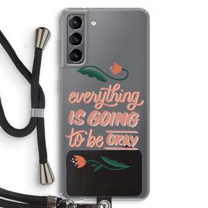 CaseCompany Optimistic flower girl: Samsung Galaxy S21 Transparant Hoesje met koord