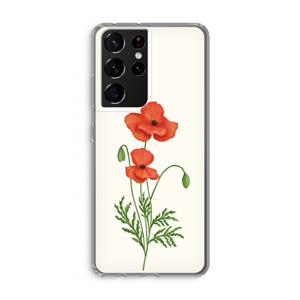 CaseCompany Red poppy: Samsung Galaxy S21 Ultra Transparant Hoesje