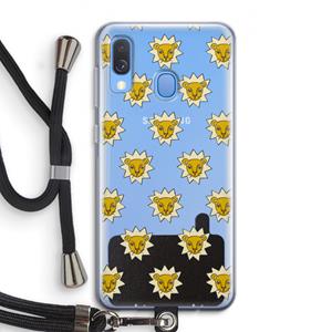CaseCompany Leeuwenkoppen: Samsung Galaxy A40 Transparant Hoesje met koord