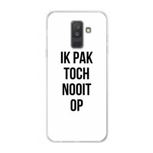 CaseCompany Ik pak nooit op: Samsung Galaxy A6 Plus (2018) Transparant Hoesje