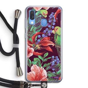 CaseCompany Papegaaien: Samsung Galaxy A40 Transparant Hoesje met koord