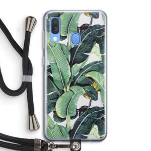 CaseCompany Bananenbladeren: Samsung Galaxy A40 Transparant Hoesje met koord