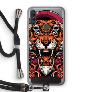 CaseCompany Tiger and Rattlesnakes: Samsung Galaxy A11 Transparant Hoesje met koord