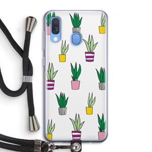 CaseCompany Sanseveria: Samsung Galaxy A40 Transparant Hoesje met koord