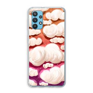 CaseCompany Katoen Wolken: Samsung Galaxy A32 4G Transparant Hoesje