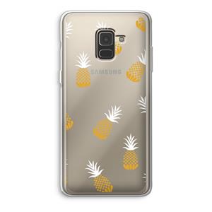 CaseCompany Ananasjes: Samsung Galaxy A8 (2018) Transparant Hoesje