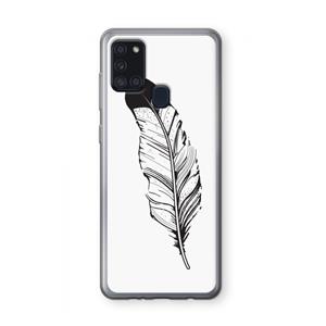 CaseCompany Pluim: Samsung Galaxy A21s Transparant Hoesje