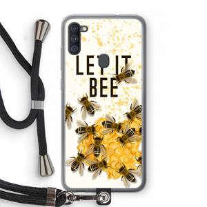 CaseCompany Let it bee: Samsung Galaxy A11 Transparant Hoesje met koord