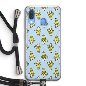CaseCompany Bananas: Samsung Galaxy A40 Transparant Hoesje met koord