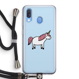CaseCompany Eenhoorn: Samsung Galaxy A40 Transparant Hoesje met koord