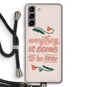 CaseCompany Optimistic flower girl: Samsung Galaxy S21 Transparant Hoesje met koord