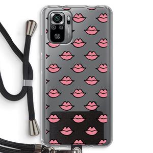 CaseCompany Lipjes: Xiaomi Redmi Note 10S Transparant Hoesje met koord