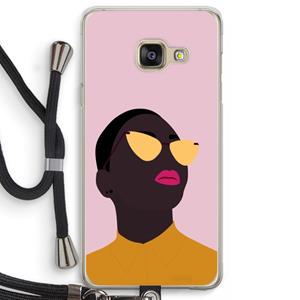 CaseCompany Yellow glasses: Samsung Galaxy A3 (2016) Transparant Hoesje met koord