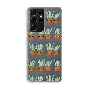 CaseCompany Sansevieria: Samsung Galaxy S21 Ultra Transparant Hoesje