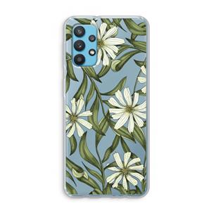 CaseCompany Wit bloemenpatroon: Samsung Galaxy A32 4G Transparant Hoesje