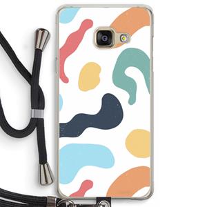 CaseCompany Memphis Shapes Blue: Samsung Galaxy A3 (2016) Transparant Hoesje met koord