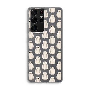 CaseCompany Uilen: Samsung Galaxy S21 Ultra Transparant Hoesje